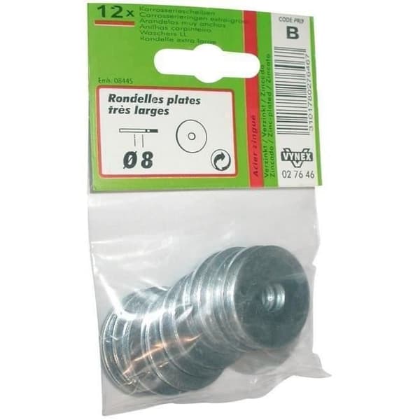 Rondell - mycket stor platta - förzinkad stål - D: 8 mm