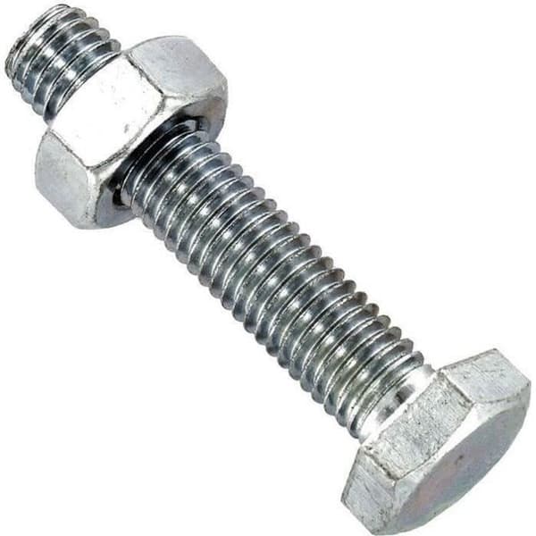 Sexkantsskruvar - förzinkad stål - 10 x 80 mm - förpackning om 4