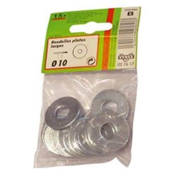 Platt ring stor - zinkad stål - D: 8 mm