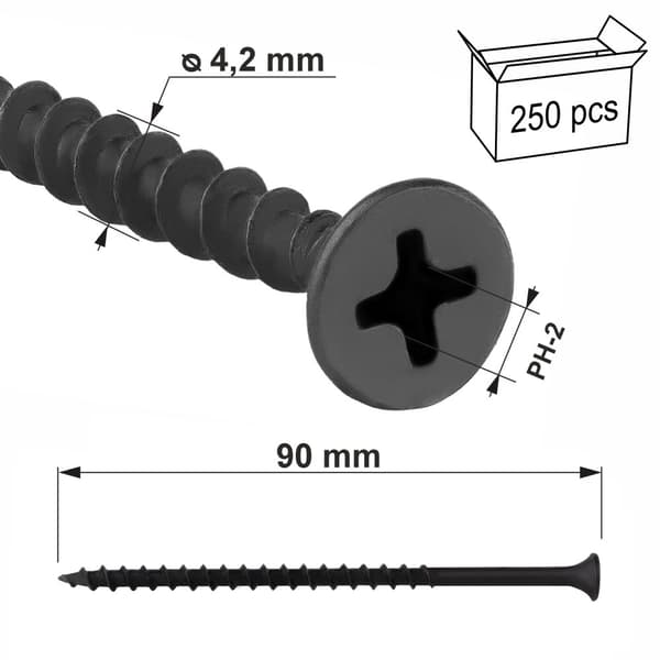 Kipsilevyruuvit puulle KSGD-42090