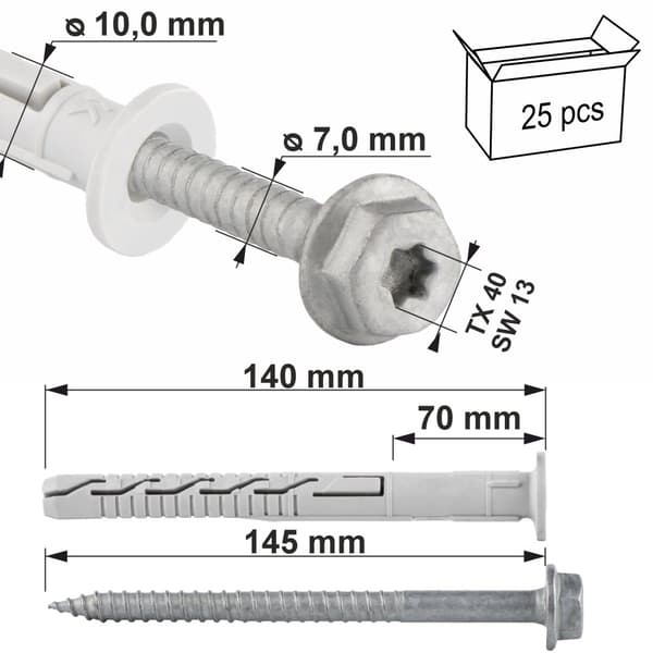 Rammeudvidelsesbolte KPR-FAST-10140K(25)