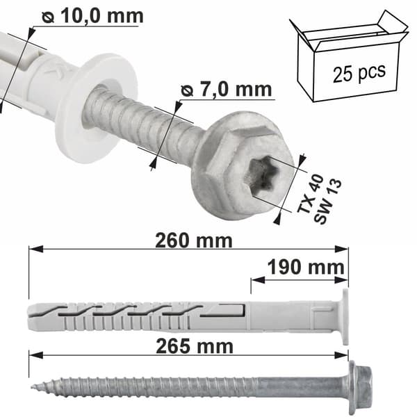 Rammeudvidelsesbolte KPR-FAST-10260K