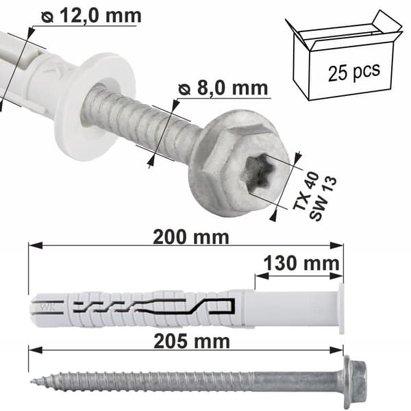 Rammeudvidelsesbolte KPR-FAST-12200K