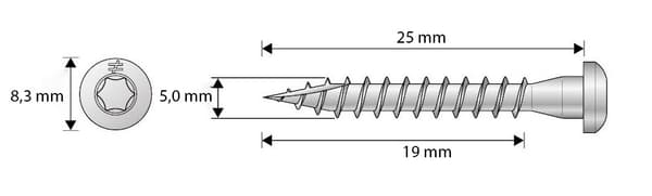 CSA 5,0x25mm snedkerfugeskruer