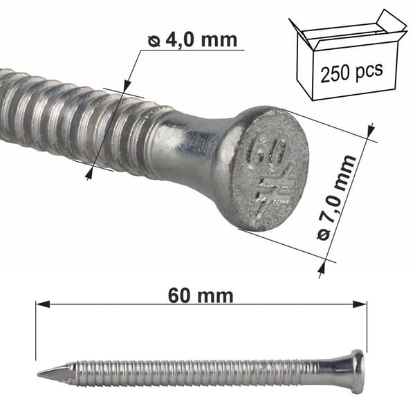 Snickarfogspik CNA 4,0x60mm
