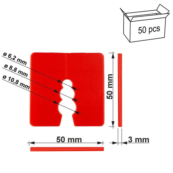 DW-03 50x50 nivelleringsafstandsstykke