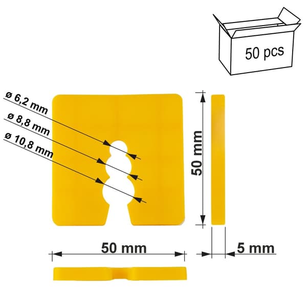 DW-05 50x50 nivelleringsafstandsstykke