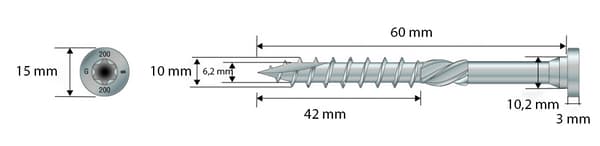 Skruer til tømrerfuger SSF 10,0x60mm