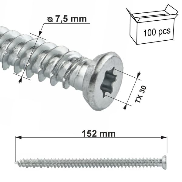 Dörrkarmsskruvar, koniskt huvud, WHO-75152