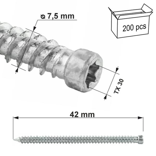 Dørrammeskruer, cylindrisk hoved, WHOW-75042