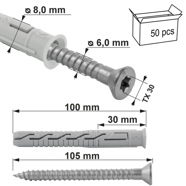 Rammeudvidelsesbolte S KPS-FAST-08100S