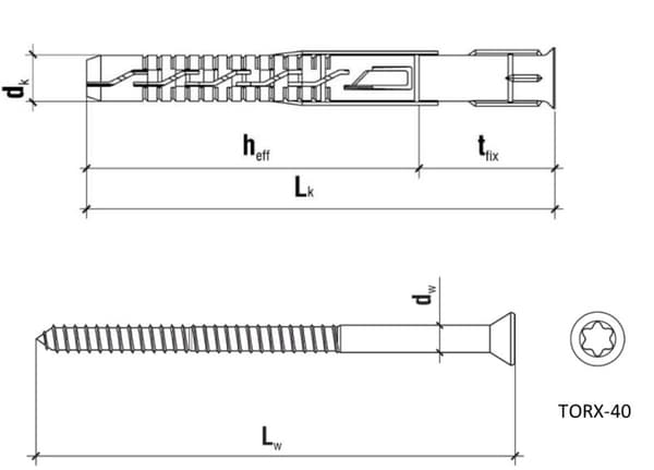 Rammeudvidelsesbolte S KPS-FAST-10230S