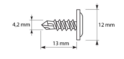 GM-B monteringsstik 4,2x13mm RAL 9005