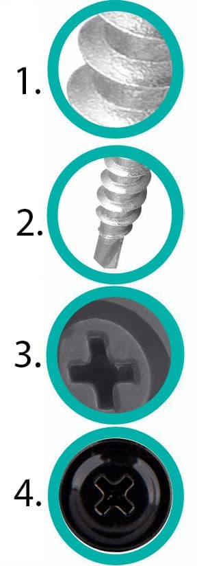 GM-B monteringsstik 4,2x13mm RAL 9005