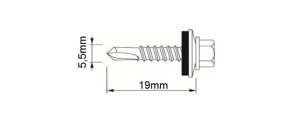 Itseporautuvat ruuvit GT5 Z14 5,5x19mm Sinkitty
