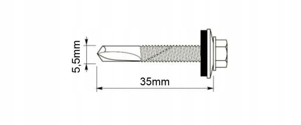 Selvborende skruer GT12 Z14 5,5x35mm RAL 9006