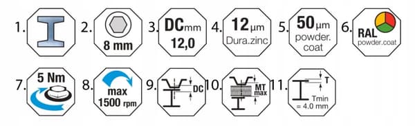 Självborrande skruvar GT12 Z14 5,5x35 mm RAL 9007