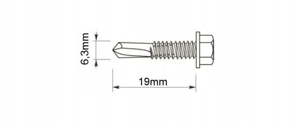 Selvborende skruer GT6 6,3x19 (uden underlag) Galvaniseret