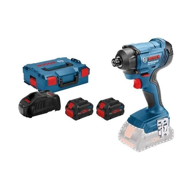 18V slagborrmaskin GDR 18V 160 + 2 Procore 8Ah batterier + laddare + L BOXX-fodral BOSCH