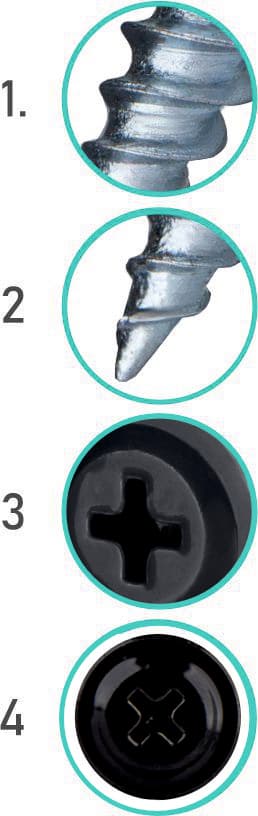 GM-S monteringsstik 4,2x19mm RAL 9005