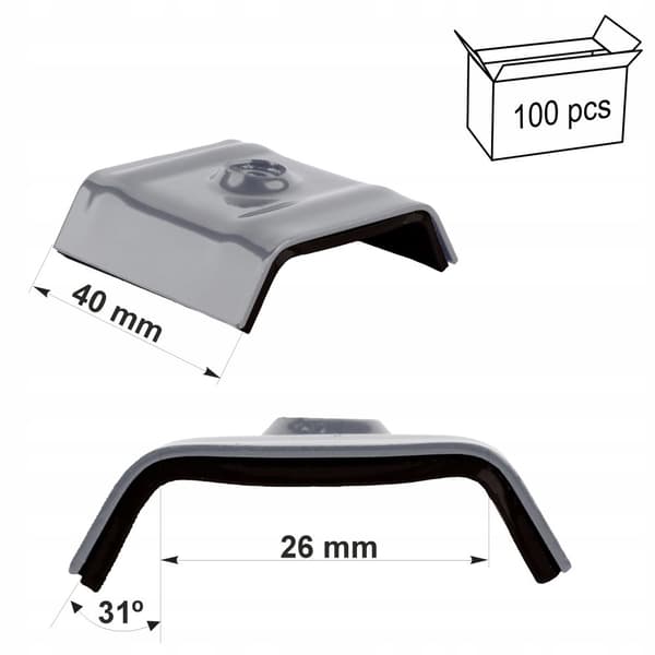 Satulalaukut 26mm RAL 9006