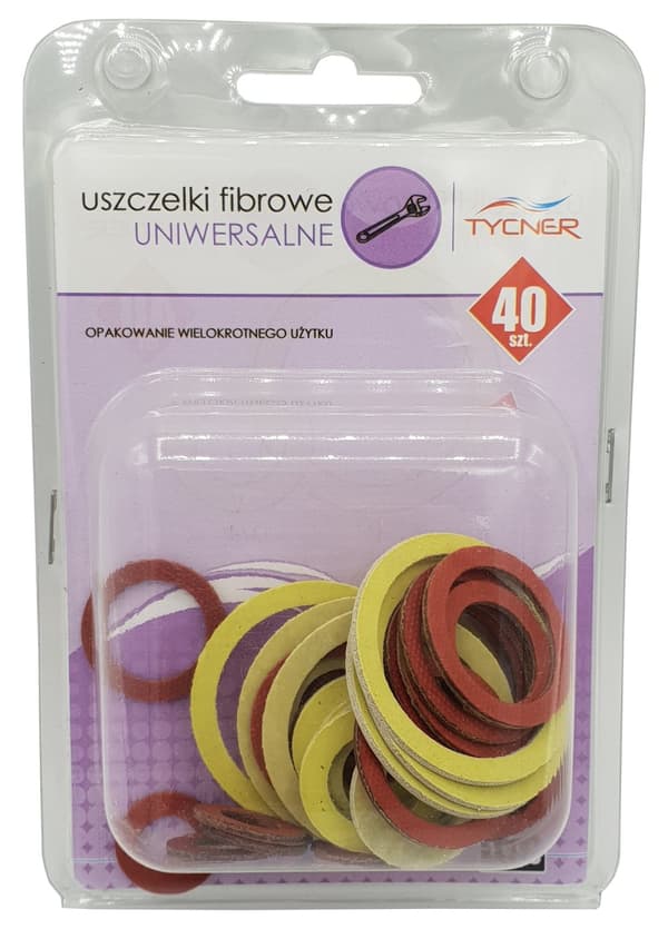 40 universella fiberpackningar, olika storlekar och typer