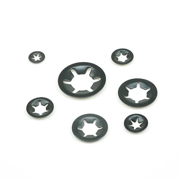 INF E-Clip -pidätinrengassarja - 500 kpl, 3-12 mm, 65Mn teräs