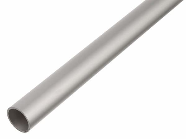 Bult - mutter - bricka Gah-alberts - 473471 - Runt rör - aluminium, silverfärgad, anodiserad, 1000 x 25 x 1,5 mm
