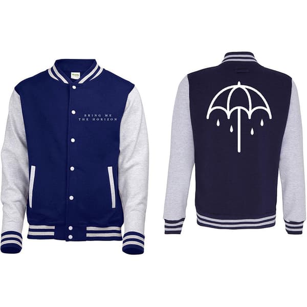 Bring Me The Horizon Unisex Varsity Jacket: Umbrella (Back Print) (Large)