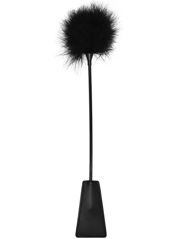 Ouch!: Crop With Feather Svart