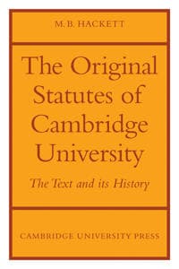 The Orignal Statutes of Cambridge University