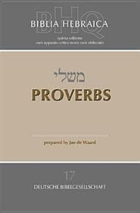 Biblia Hebraica Quinta: Proverbs