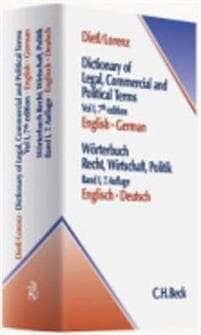Wörterbuch für Recht, Wirtschaft und Politik  Teil I: Englisch-Deutsch