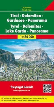 Tyrol - Dolomites - Lake Garda - Panorama Road Map 1:450 000