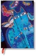 Miniatyrbilde 2 av 2: Blue Cats & Butterflies Lined Hardcover Journal
