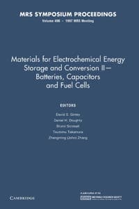 Materials for Electrochemical Energy Storage and Conversion II—Batteries, Capacitors and Fuel Cells: Volume 496