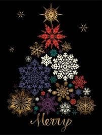 Festive Snow Tree Large Embellished Holiday Notecards