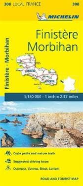 Finistere, Morbihan - Michelin Local Map 308