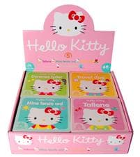 Hello Kitty. Assortert borddisplay. 28 bøker. Tallene (7eks.). Travel dag (7.eks.) Dyrenes lyder (7  eks.) Mine første ord (7 eks.)
