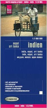 India (1:2.900.000) with Nepal und Sri Lanka