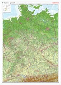 Posterkarten Geographie: Riesenposter Deutschland, physisch. 1 : 750.000