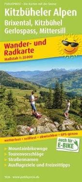 Kitzbuheler Alpen / Brixental / Kitzbuhel hikebike map