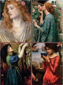 Set of Four Magnetic Notepads: Pre-Raphaelites