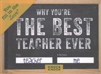 Knock Knock Why You’re the Best Teacher Ever Book Fill in the Love Fill-in-the-Blank Book & Gift Journal