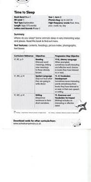 Bug Club Blue C (KS1) Time to Sleep Guided Reading Card
