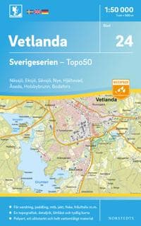 24 Vetlanda Sverigeserien Topo50 : Skala 1:50 000