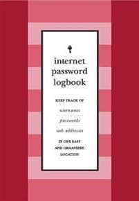 Internet Password Logbook (Red Leatherette)