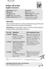 BC NF Purple B/2B Pirates: Life at Sea Guided Reading Card