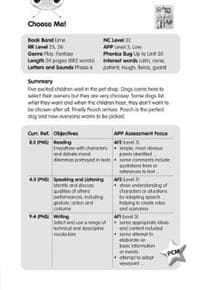 BC JD Plays Lime/3C Choose Me Guided Reading Card