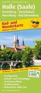 Halle (Saale), cycling and hiking map 1:50,000